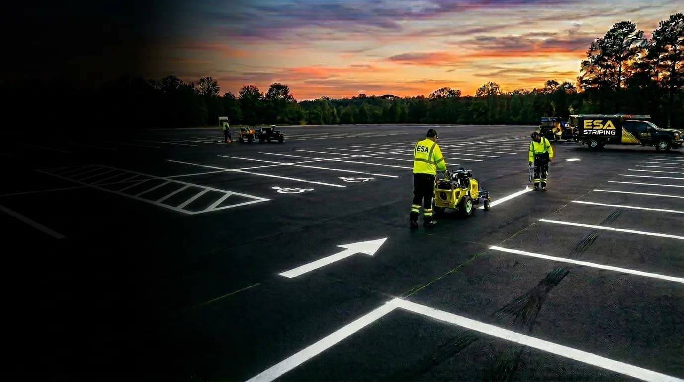 Paving work by ESA Striping