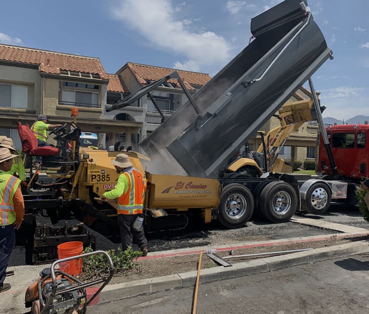 Paving work by El Camino Asphalt Paving Corp.