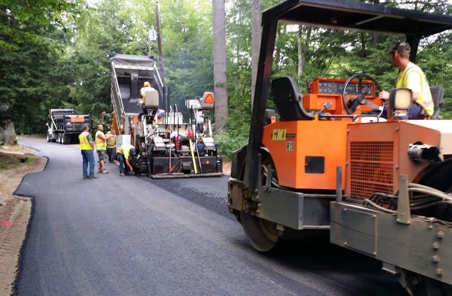 Paving work by GMI Asphalt Plant