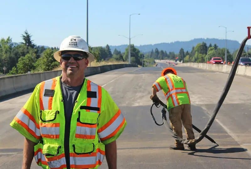 Paving work by Knife River Corporation