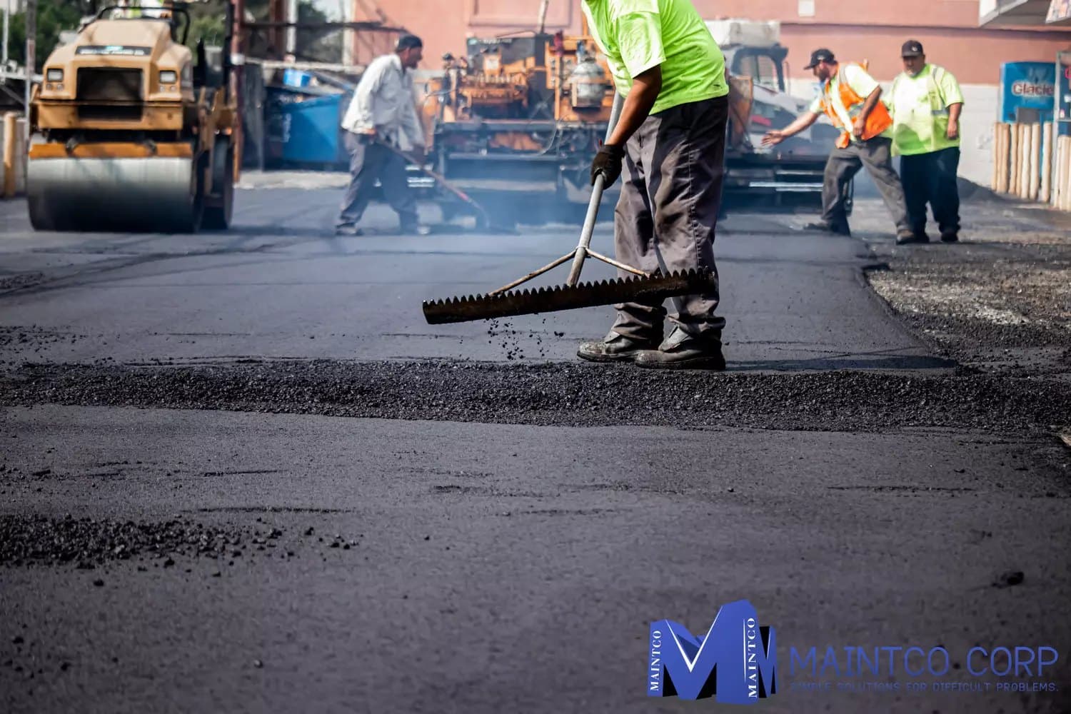 Paving work by Maintco Corp