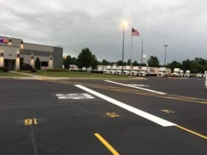 Paving work by Universal Striping